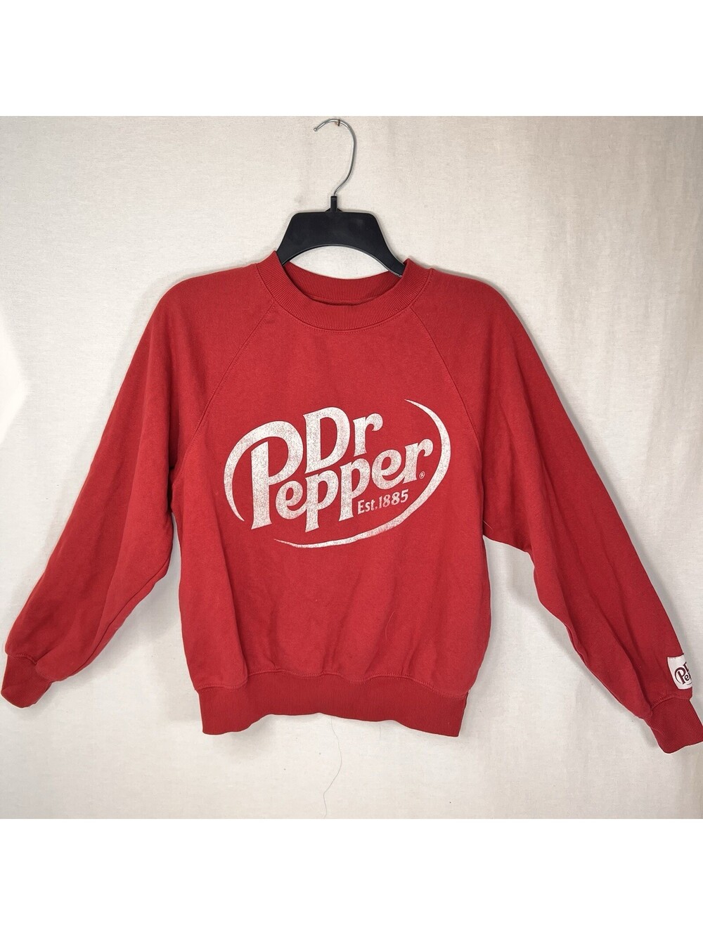 Dr Pepper Long-Sleeve Sweatshirt Maroon Red, Unisex Size S